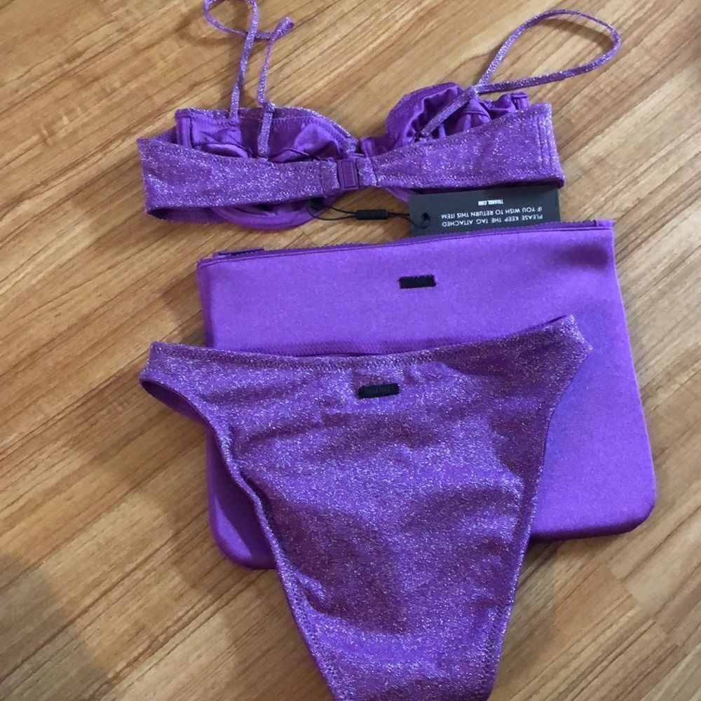 TRIANGL RHIAN VIOLET SPARKLE + BAG NWT 💜 - Picture 3 of 4
